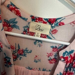 Love J Pink and Blue Floral Midi Dress